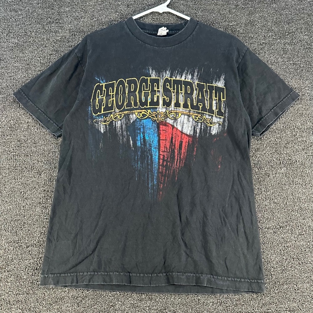 Alstyle George Strait Concert T-Shirt Mens Medium Black Good Tour Graphic Tee